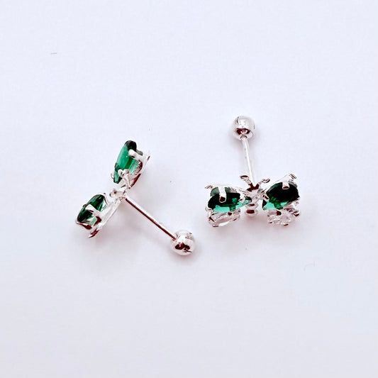 Monarca Emerald Silver Earrings
