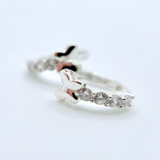 Mariposa Silver Hoops