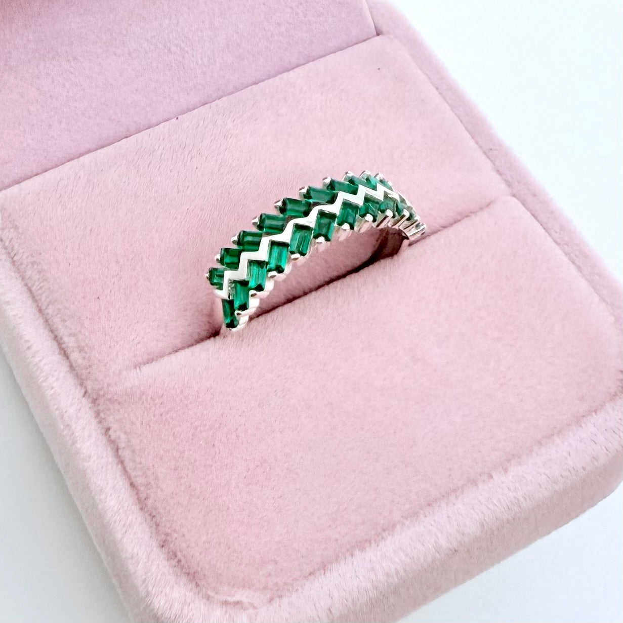 Emerald Infinity Ring