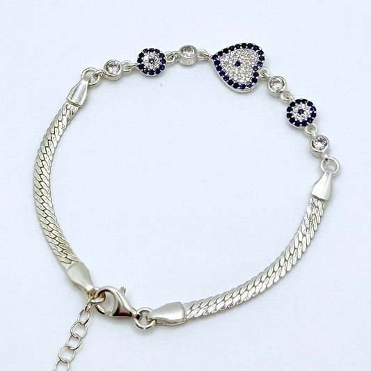 Blue Heart Ojitos Bracelet