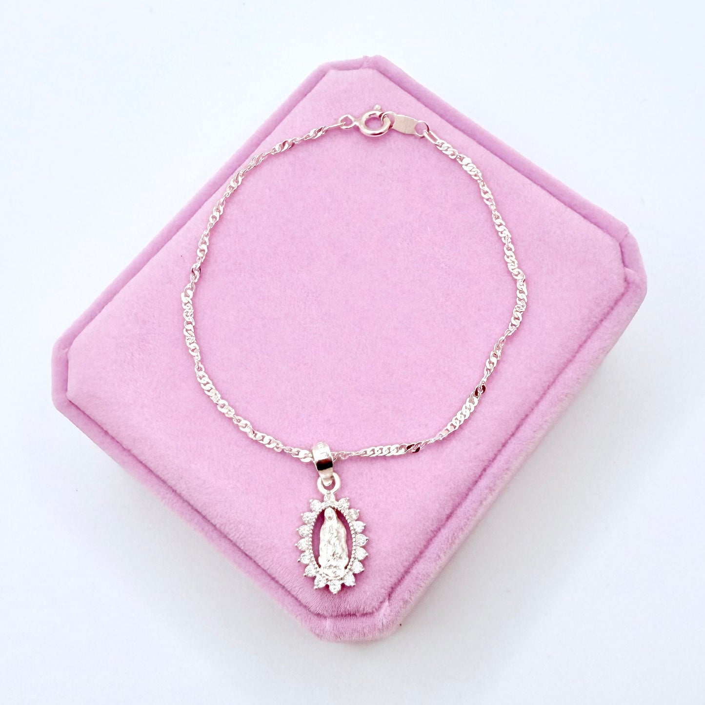 Virgin Mary Dainty Silver Bracelet