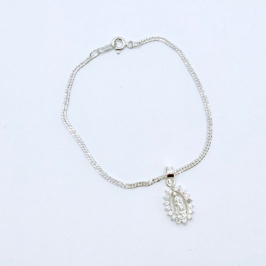 Virgin Mary Dainty II Silver Bracelet