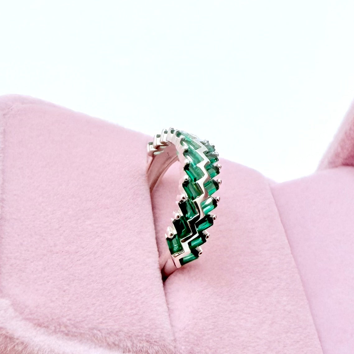 Emerald Infinity Ring