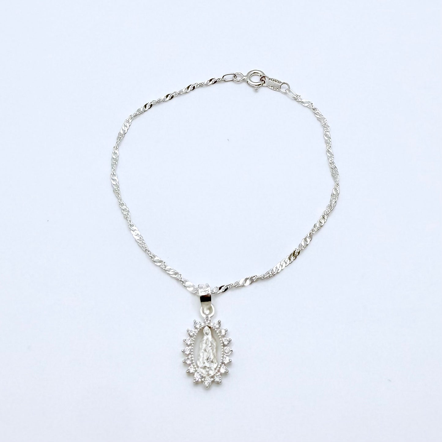 Virgin Mary Dainty Silver Bracelet