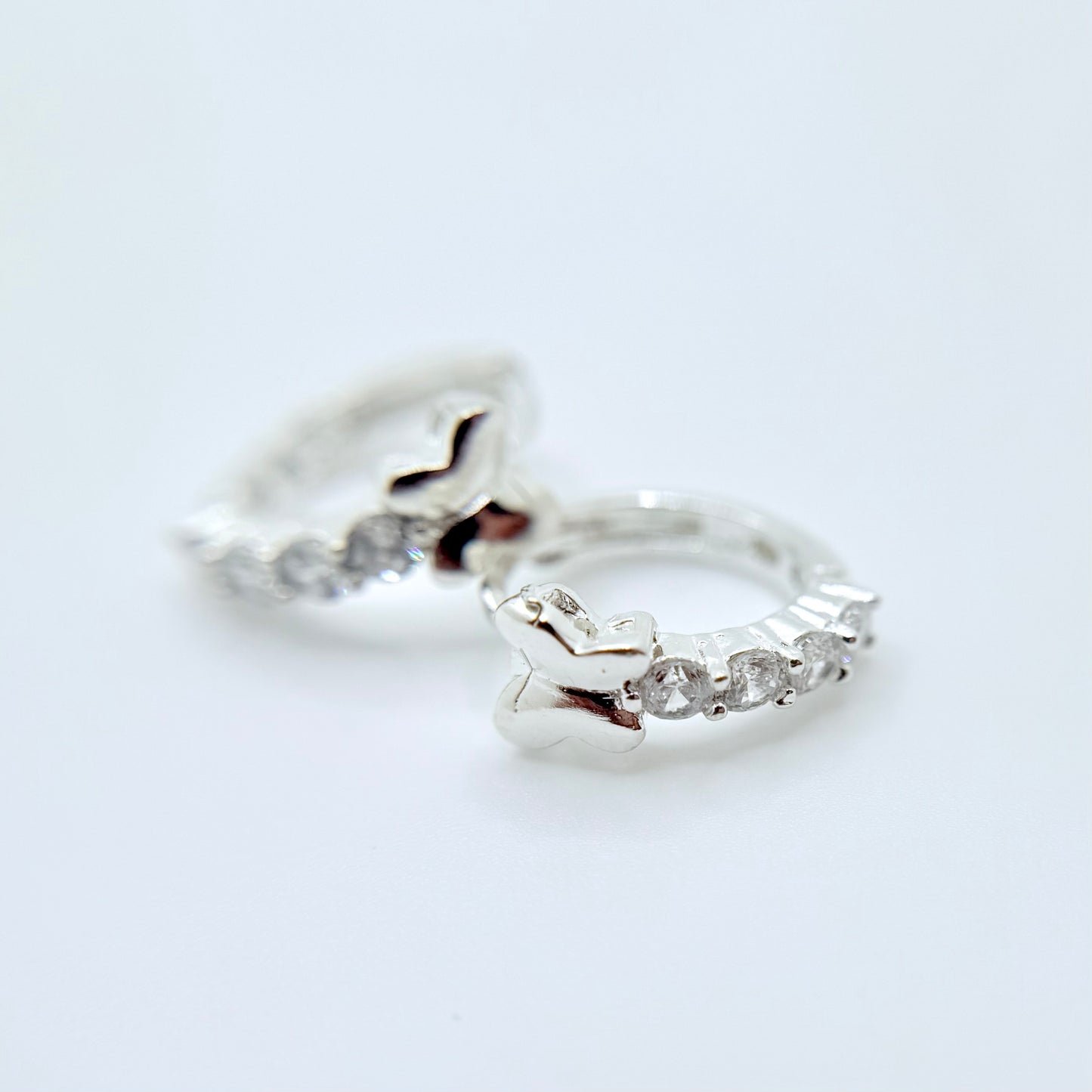 Mariposa Silver Hoops